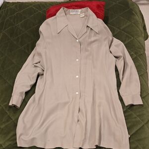 Pen Women's Taupe Button-Down Shirt